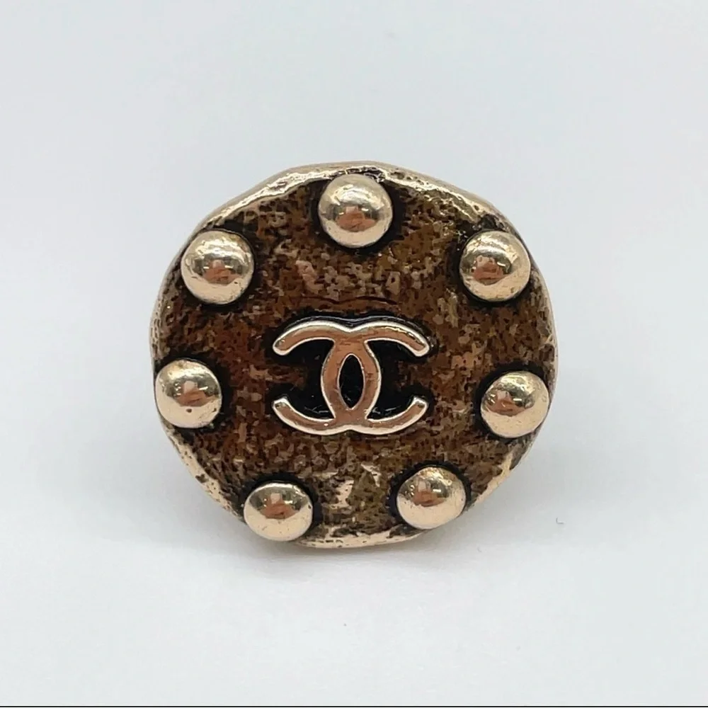 Auth Chanel Coco Mark Round Ball Earrings W/Box